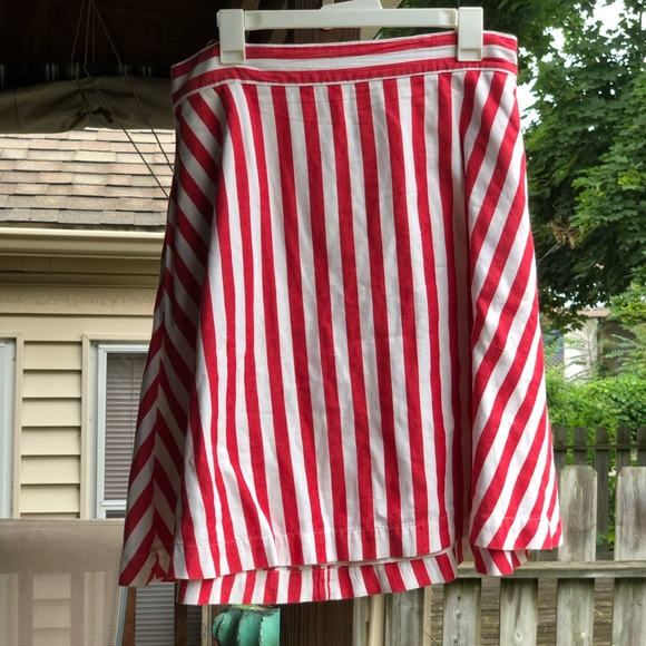 Bea and Dot (ModCloth) XL red and white striped skirt - Picture 3 of 5